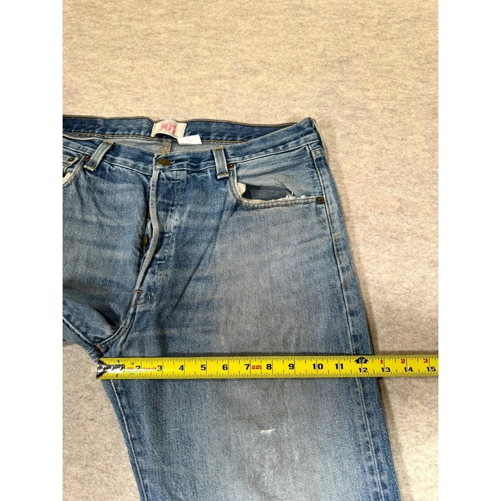 Levis 501 Original Fit Jeans Men 36x30 Blue Cotton Button Fly Straight Leg Denim